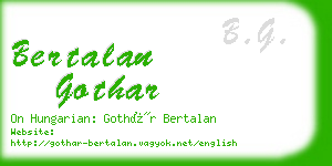 bertalan gothar business card